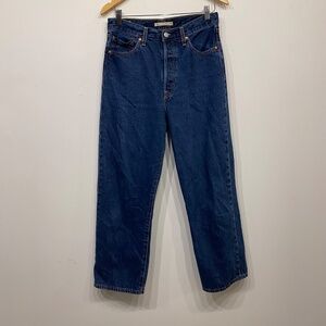 Levi's Ribcage Straight Ankle High Waisted Dark Wash Jeans Size 29